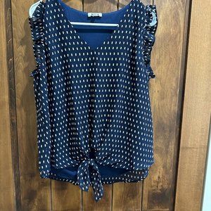 Sabrina Ruffle Tie Front Blouse